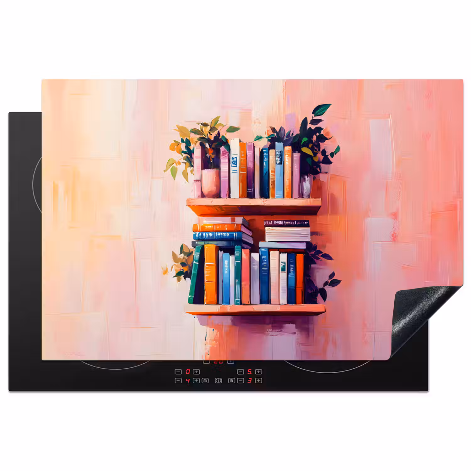 Planken - Boeken - Bladeren Inductie beschermer vinyl 3mm klein -3d
