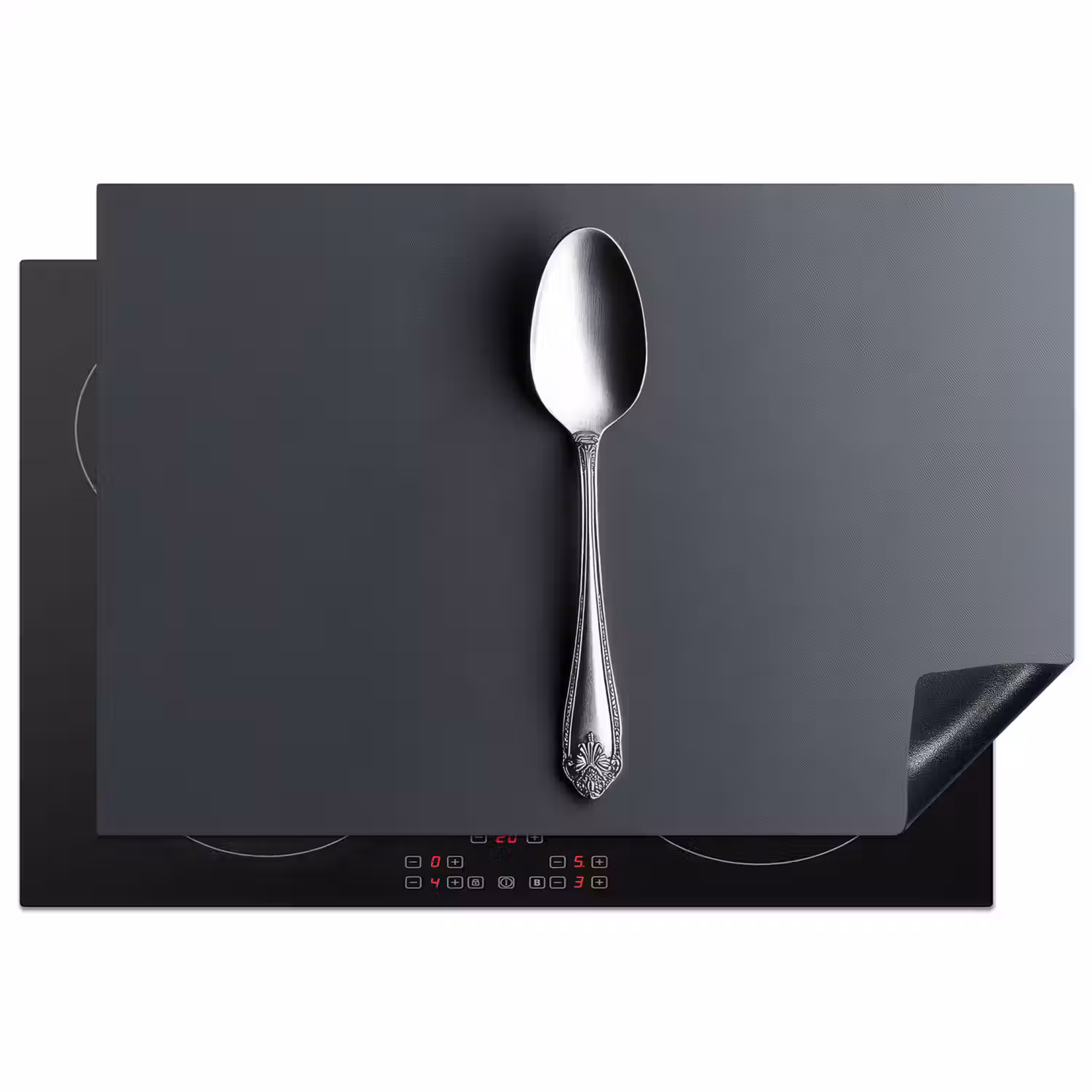 Zilver - Metaal - Lepel Inductie beschermer vinyl 3mm klein -3d