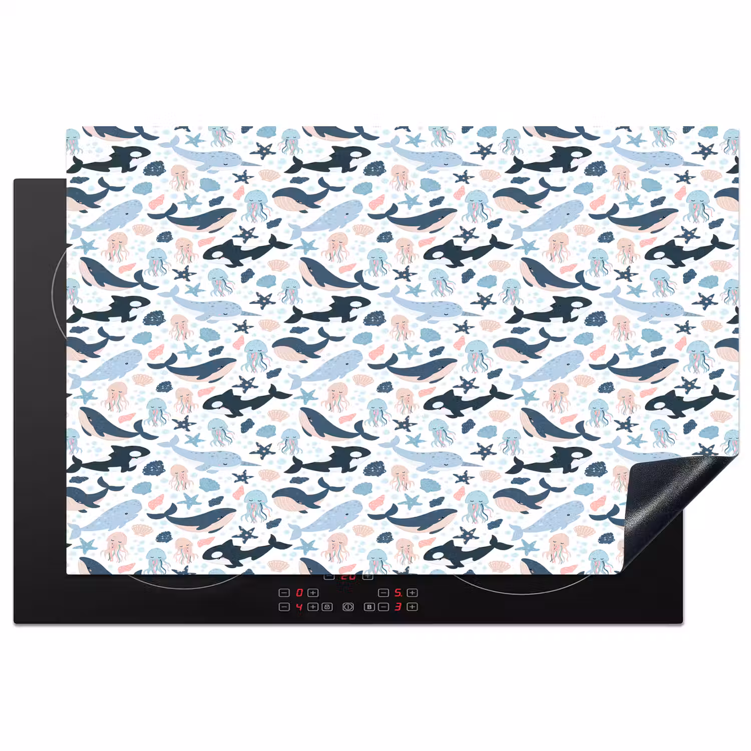 Klein - Oceaan - Walvissen - Octopus Inductie beschermer vinyl 3mm klein 276 -3d