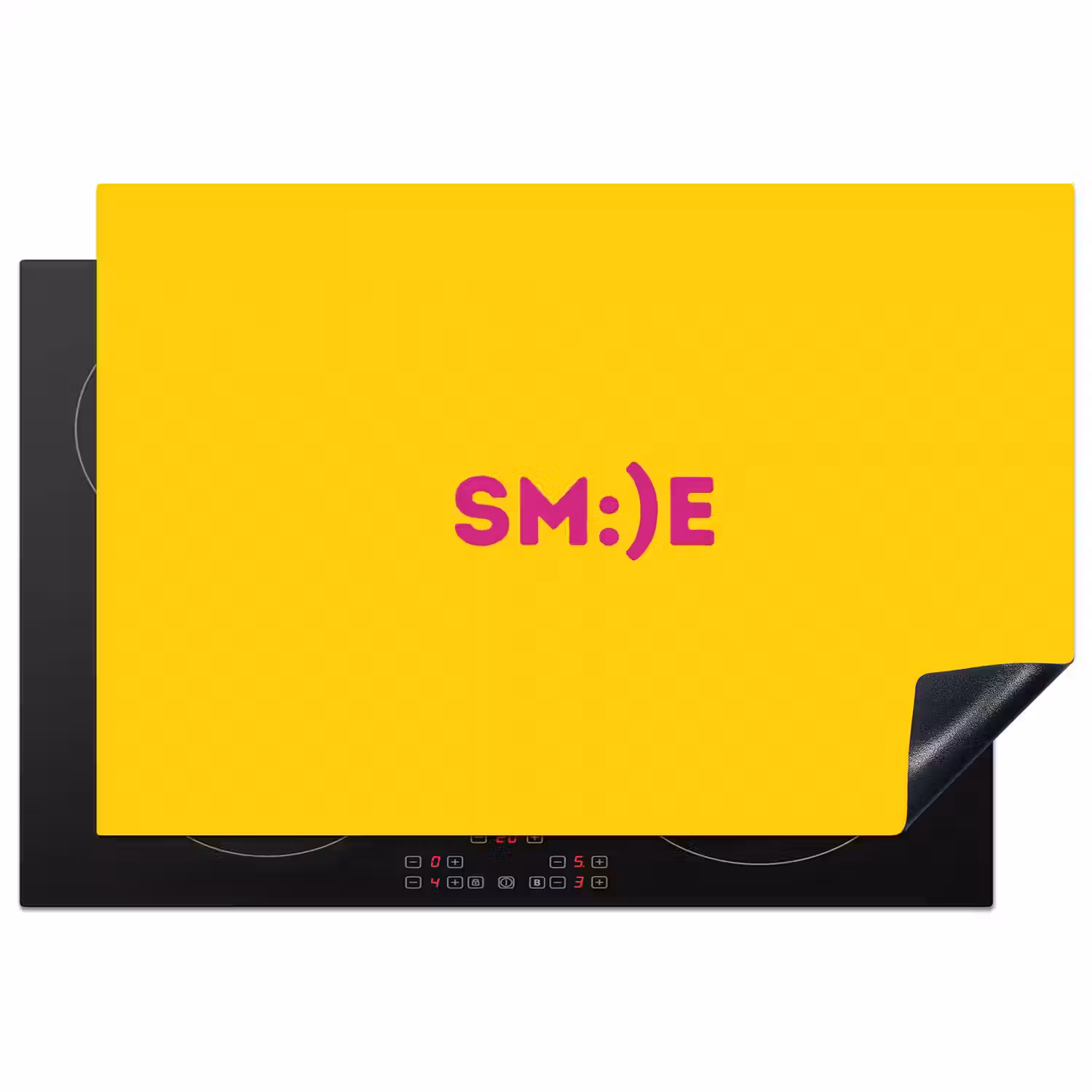 Smile - Roze - Geel Inductie beschermer vinyl 3mm klein -3d