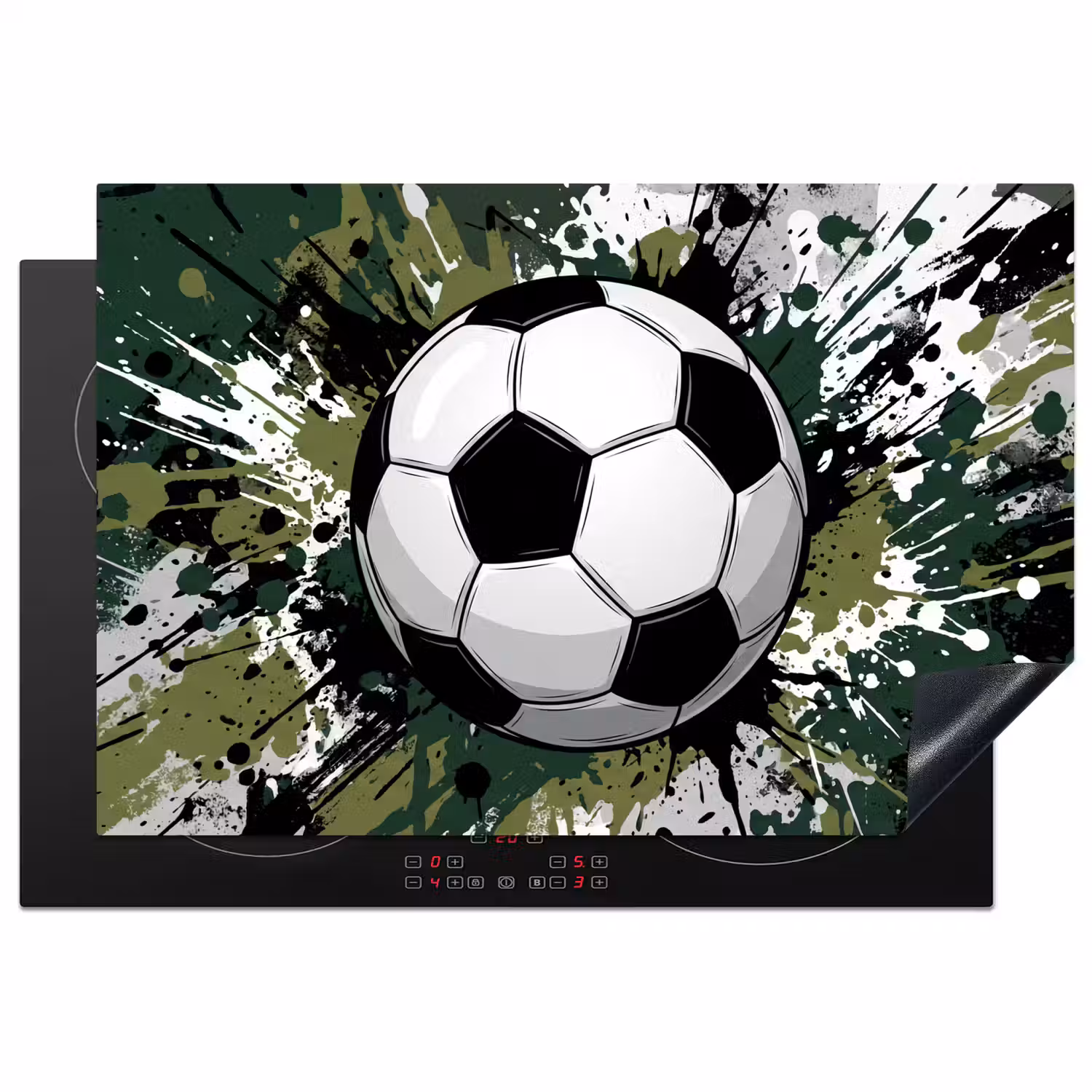 Voetbal - Verf - Spetters - Groen Inductie beschermer vinyl 3mm klein -3d