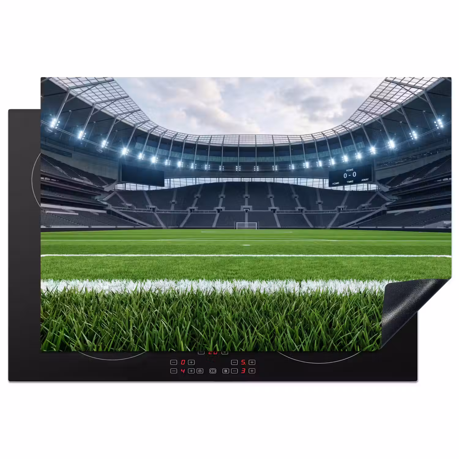 Voetbal - Stadion - Sport - Groen Inductie beschermer vinyl 3mm klein -3d