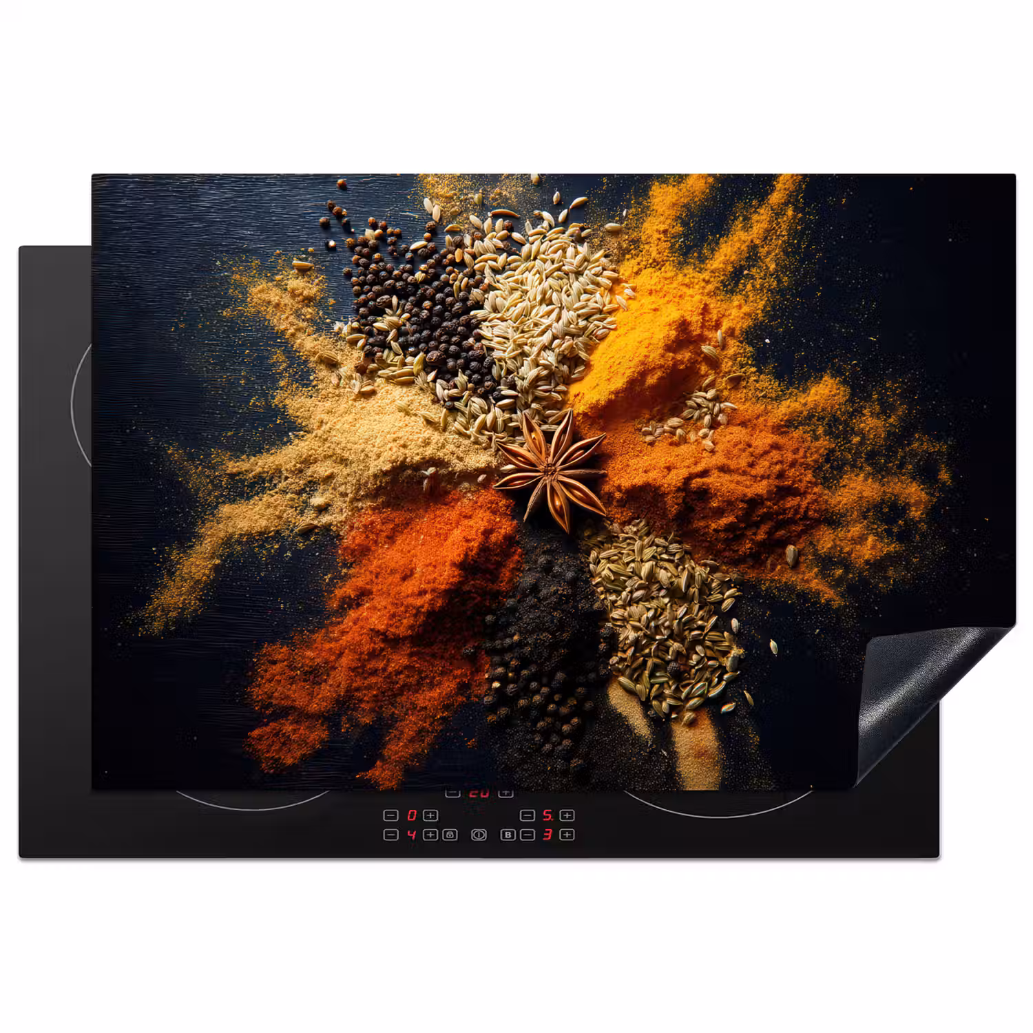 Specerijen - Explosie - Oranje Inductie beschermer vinyl 3mm klein -3d