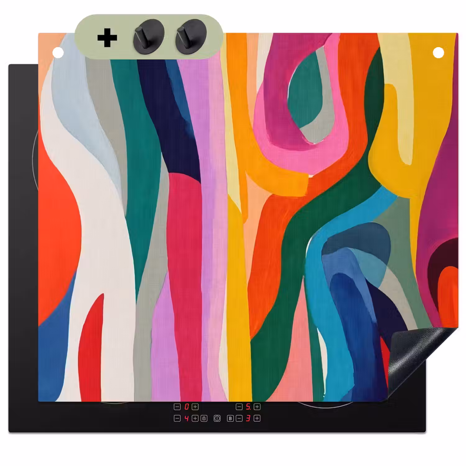 Abstract - Kleurrijk - Golven - Lijnen Inductie beschemer met haakjes middel -3d