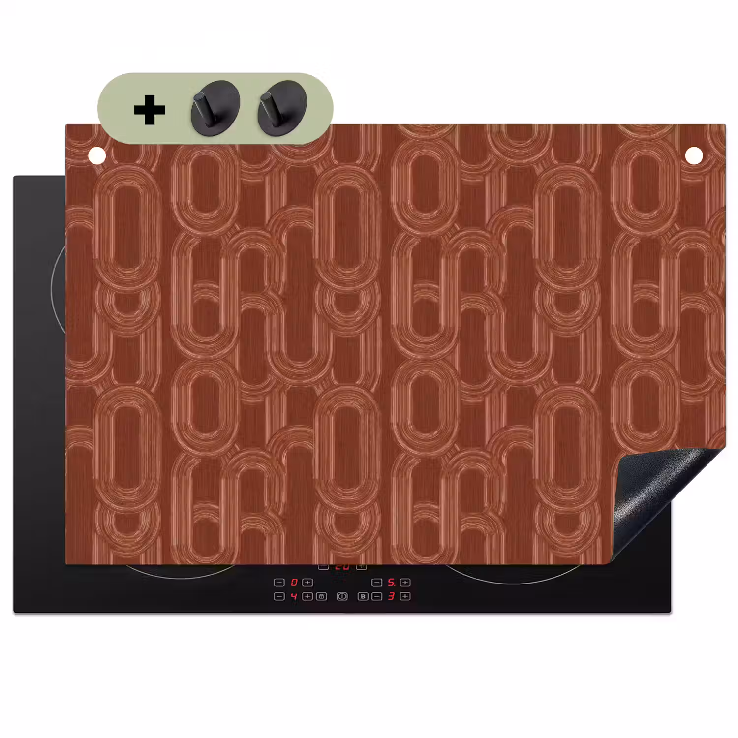 Abstract - Textuur - Bruin Inductie beschemer met haakjes klein 777 -3d