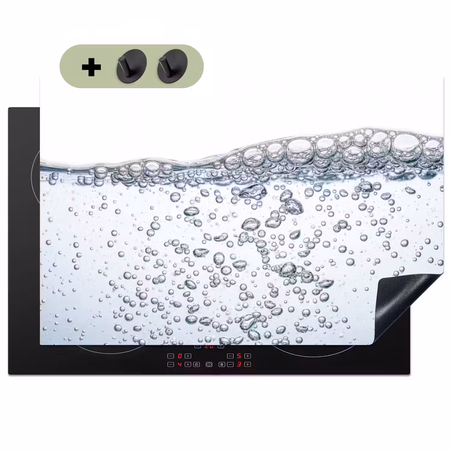Luchtbellen - Water - Dynamisch Inductie beschemer met haakjes klein -3d