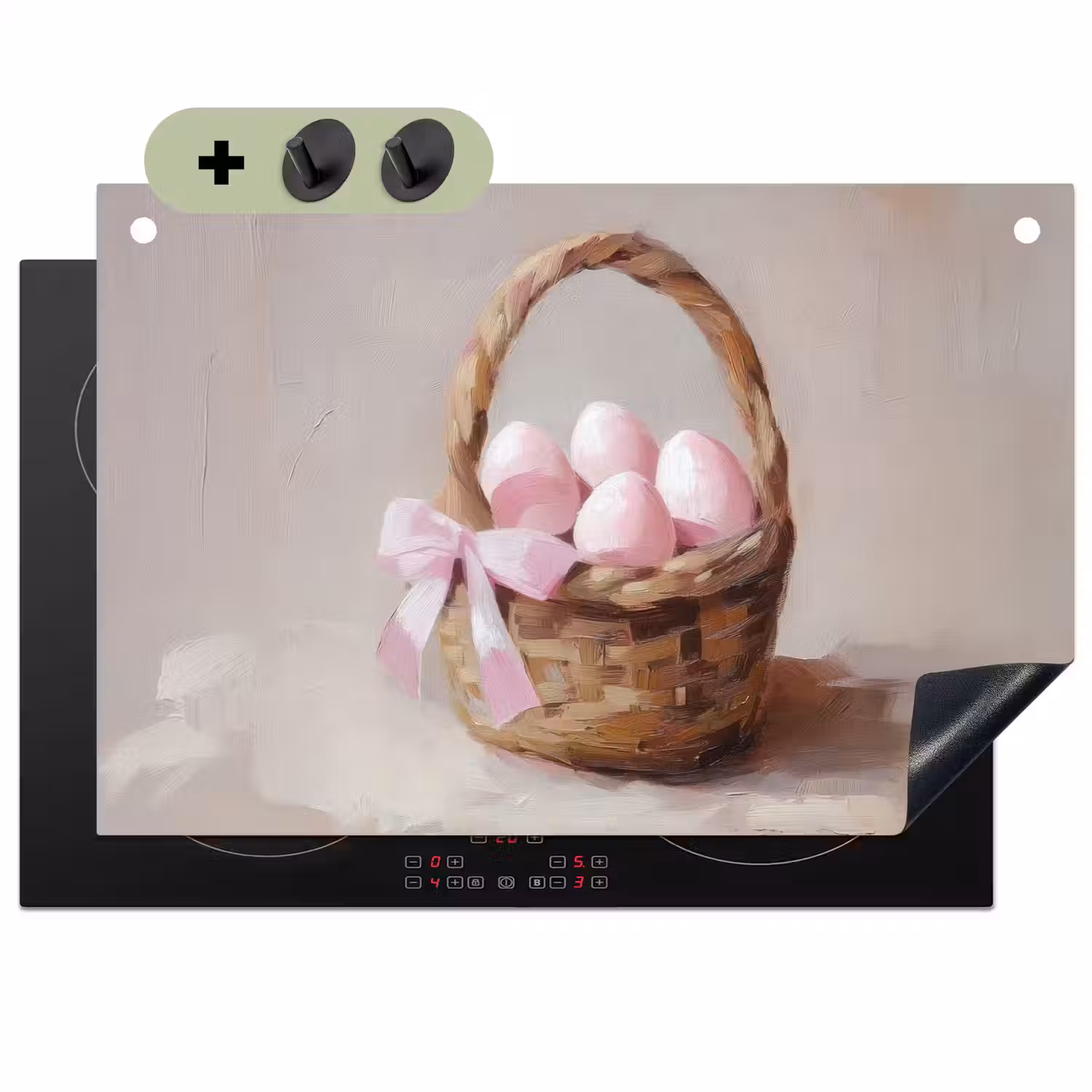 Mand - Eieren - Roze Inductie beschemer met haakjes klein -3d