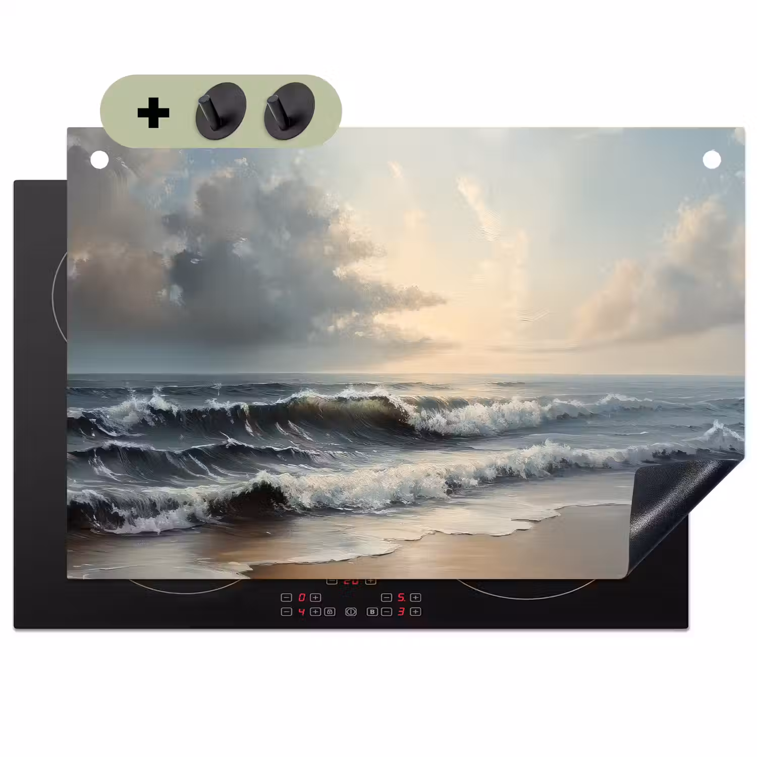 Strand - Zee - Zonsondergang Inductie beschemer met haakjes klein -3d
