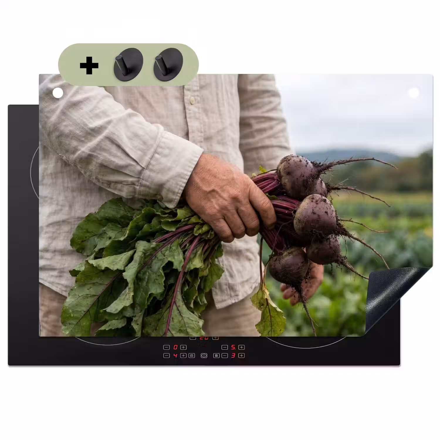 Bieten - Vers - Moestuin Inductie beschemer met haakjes klein -3d