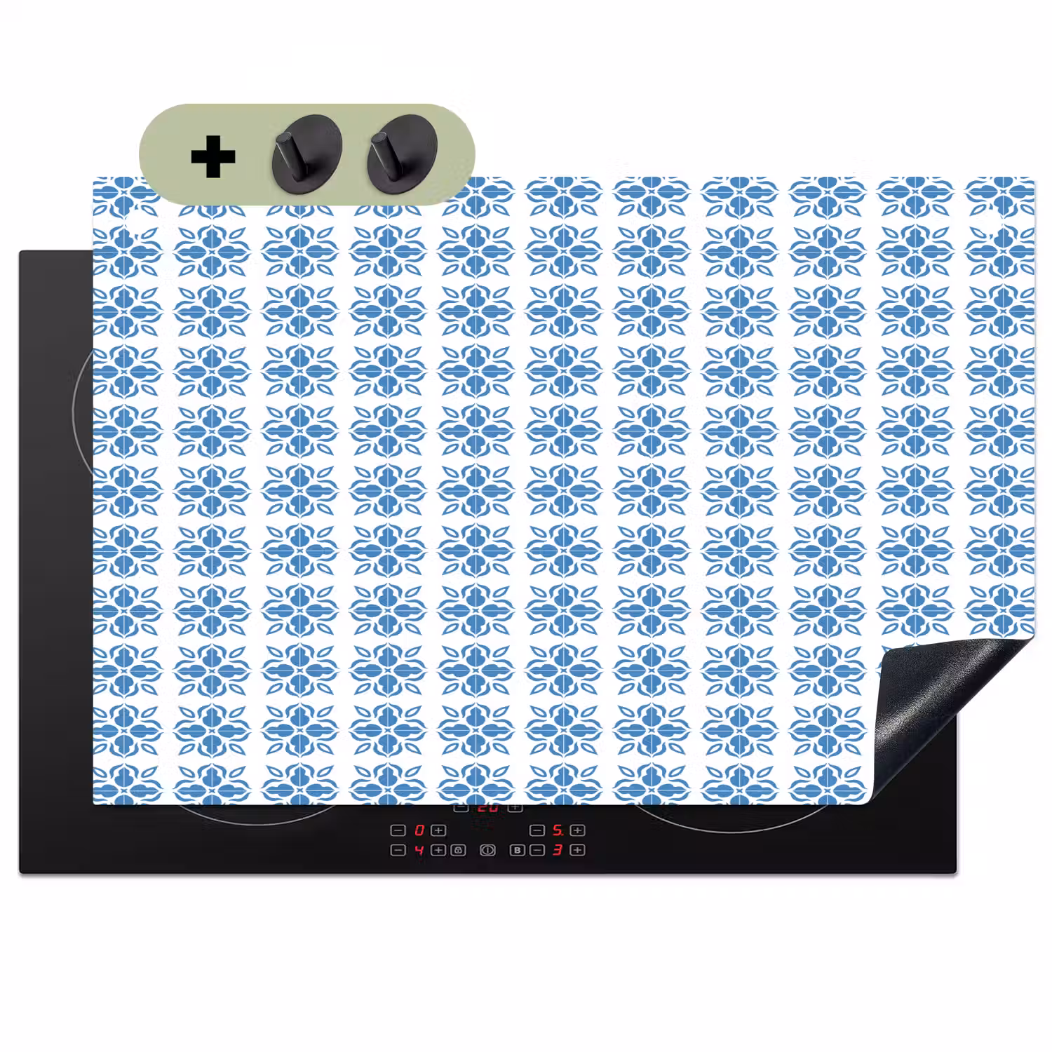 Zee - Sfeer - Blauw - Wit Inductie beschemer met haakjes klein 777 -3d