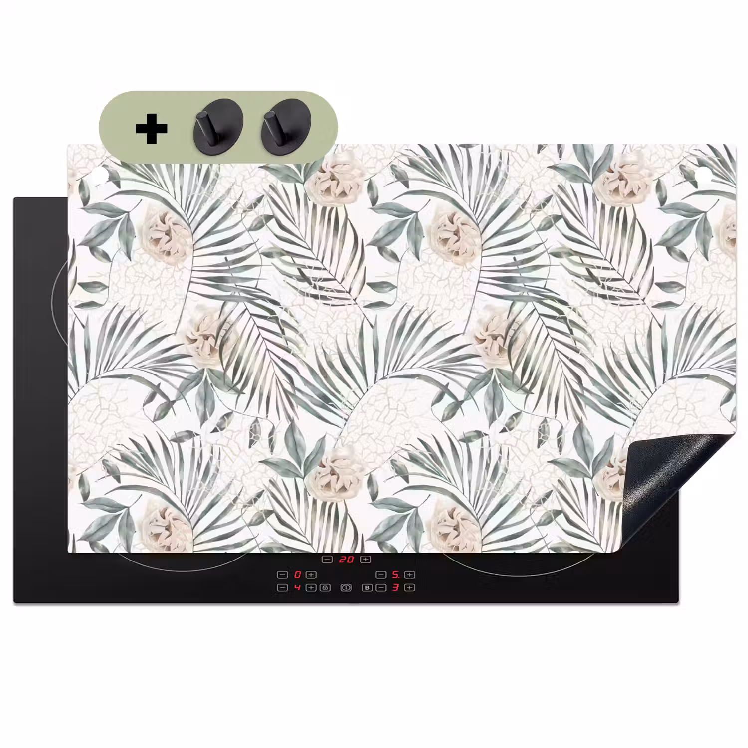 Bohemian - Bladeren - Bloemen - Tropisch Inductie beschemer met haakjes klein -3d