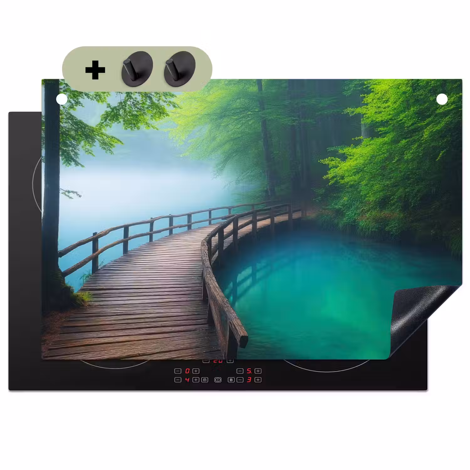 Brug - Water - Rivier - Bos Inductie beschemer met haakjes klein -3d