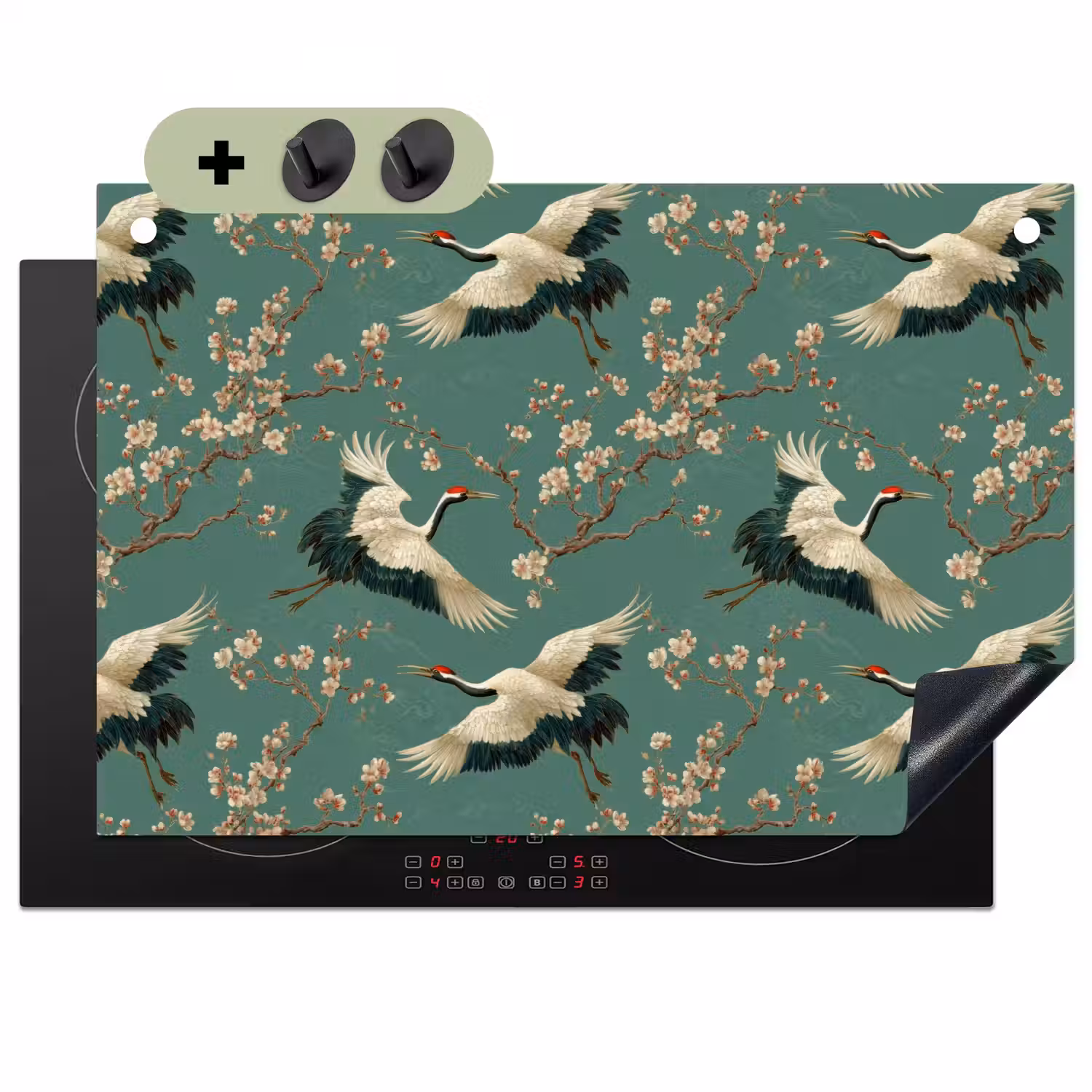 Kersenbloesem - Kraamvogels - Groen Inductie beschemer met haakjes klein 777 -3d