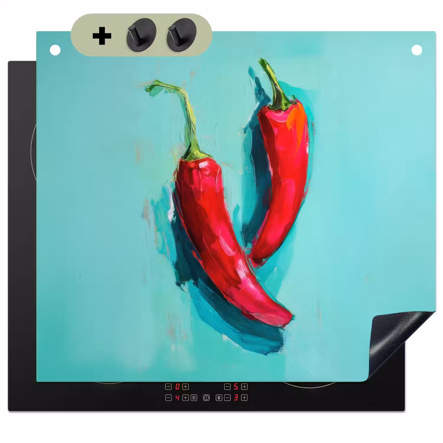 Chilipepers - Geverfd - Rood Inductie beschemer met haakjes middel -3d