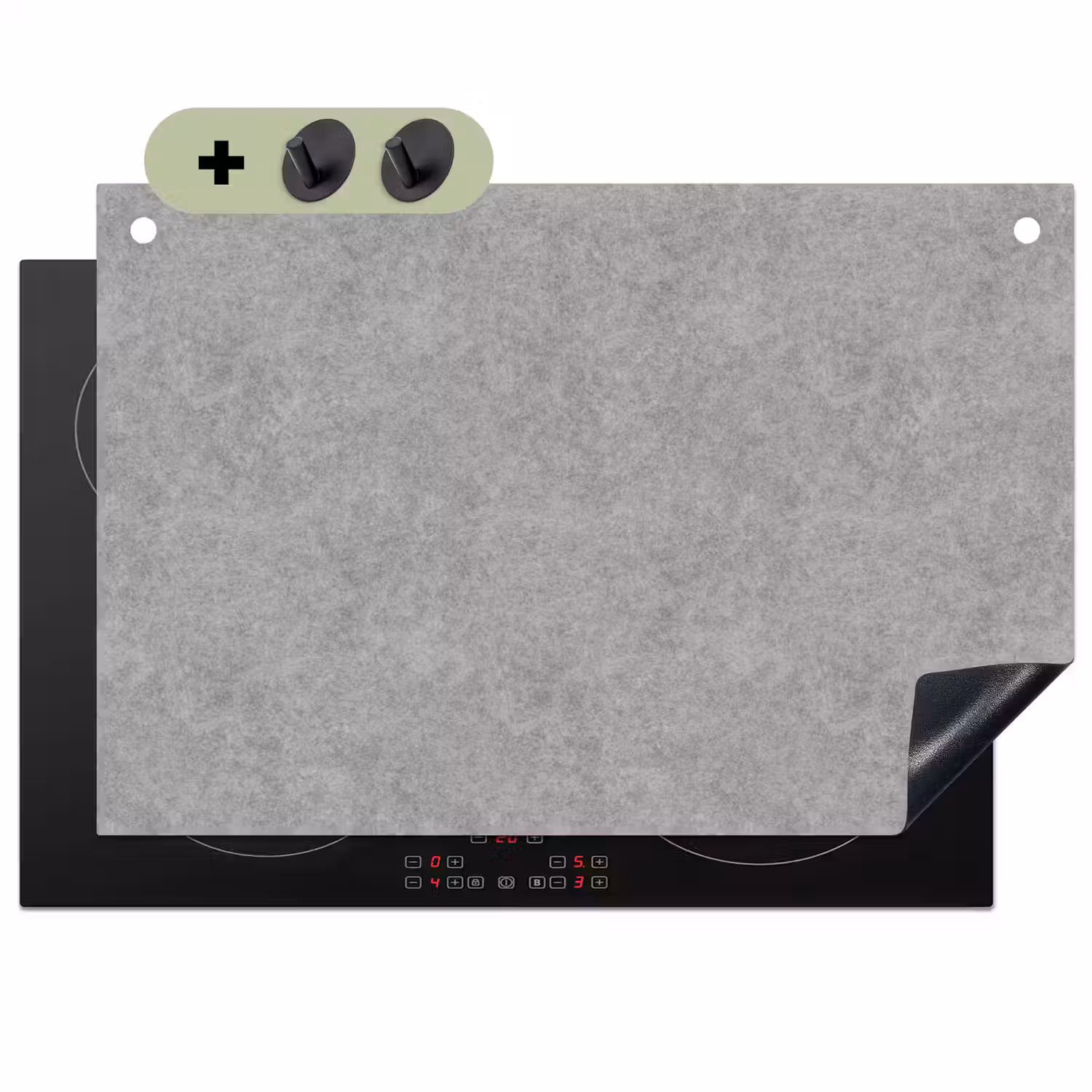 Beton - Oud - Patroon Inductie beschemer met haakjes klein 777 -3d