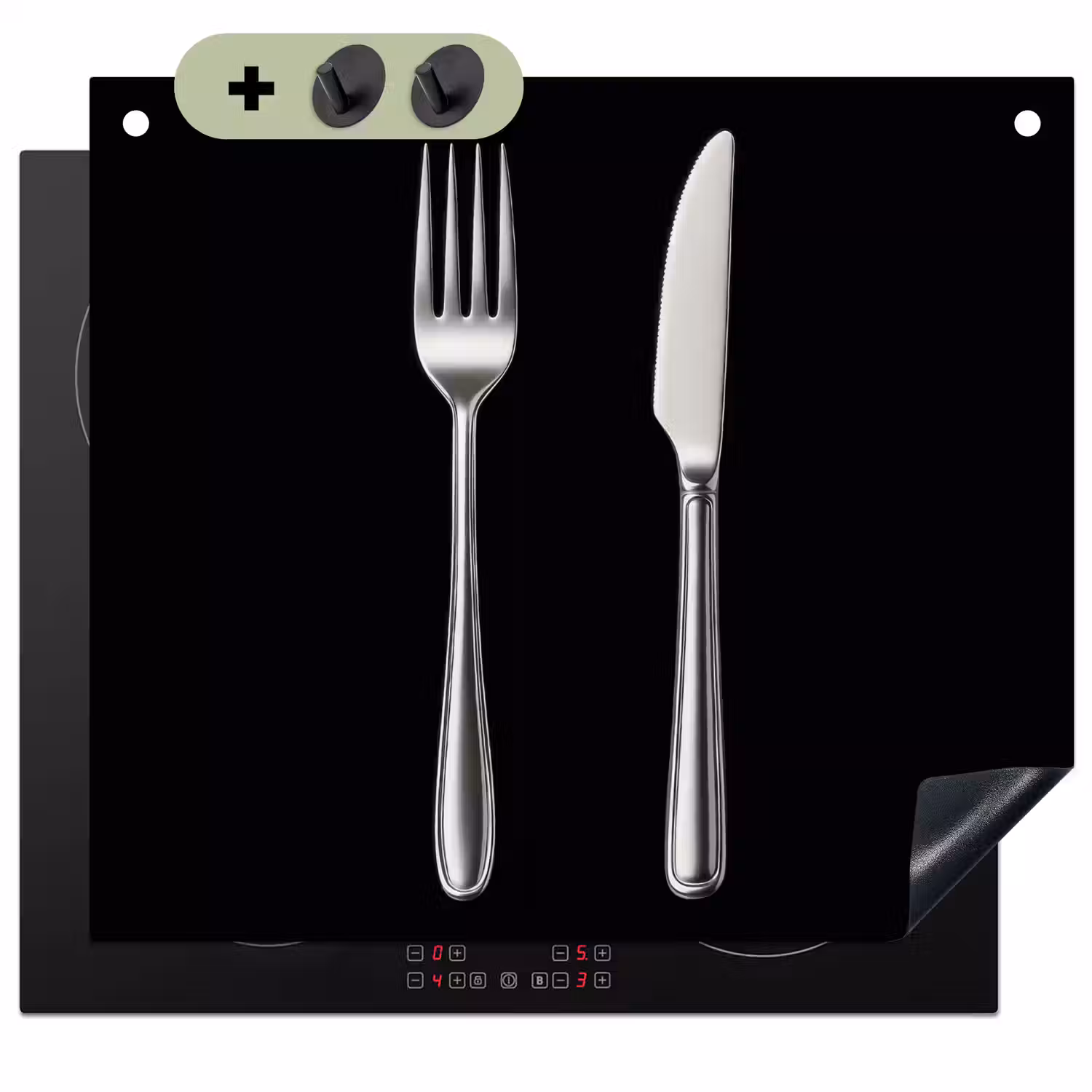 Bestek - Klassiek - Elegant Inductie beschemer met haakjes middel -3d