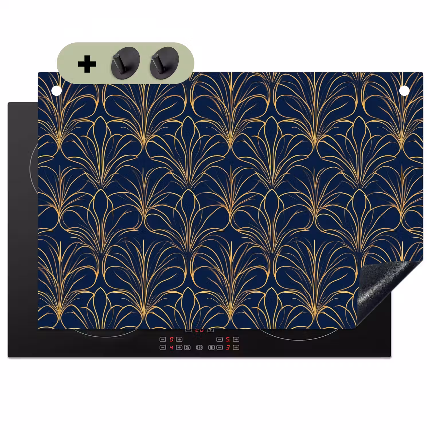 Deco - Waaier - Blauw Inductie beschemer met haakjes klein 777 -3d
