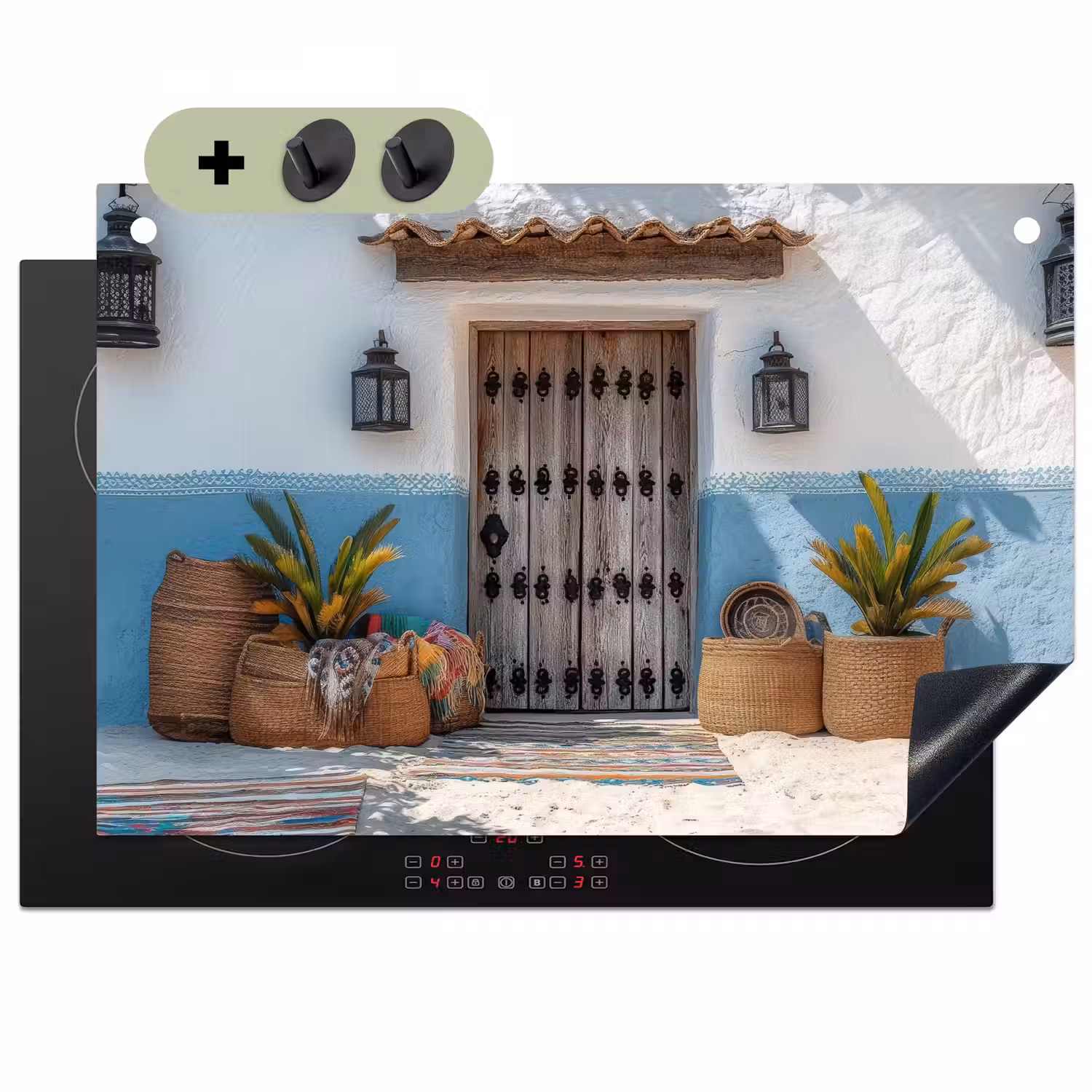 Deur - Manden - Planten Inductie beschemer met haakjes klein -3d