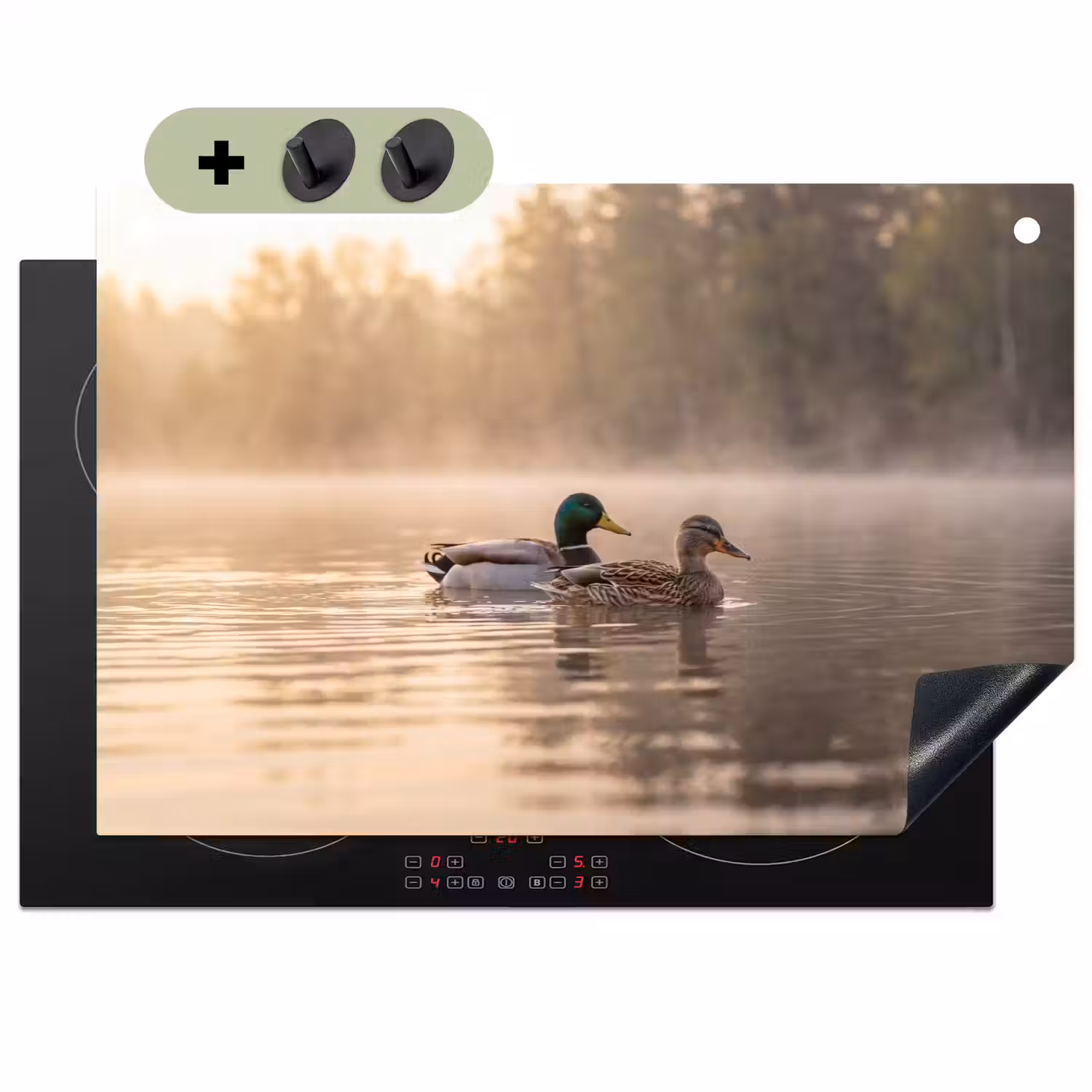 Eenden - Water - Mist - Natuur Inductie beschemer met haakjes klein -3d