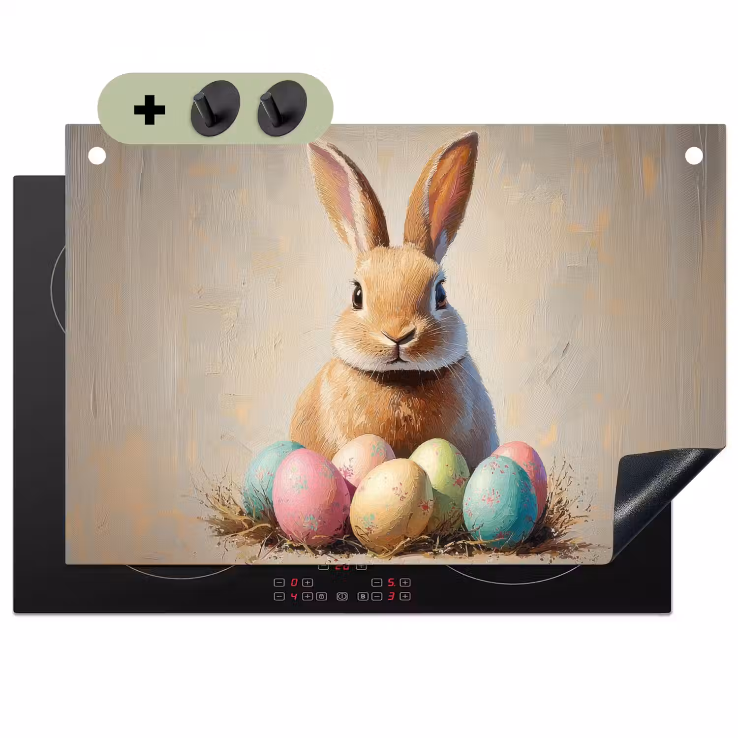 Paashaas - Pastel - Eieren Inductie beschemer met haakjes klein -3d