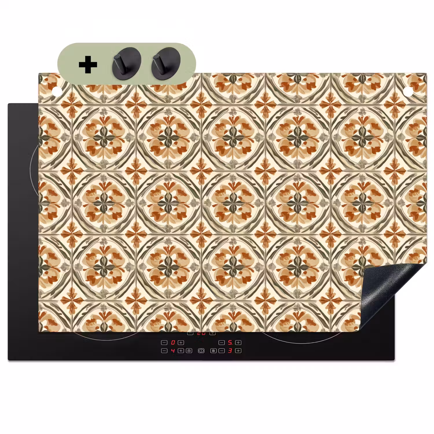 Elegant - Antiek - Kleurrijk Inductie beschemer met haakjes klein 777 -3d