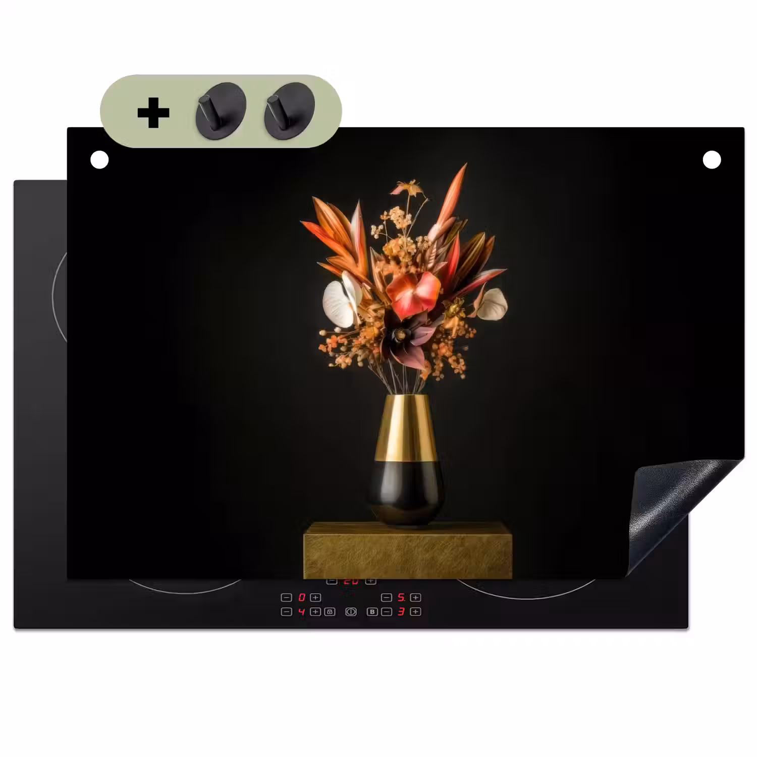 Exotisch - Boeket - Vaas - Goud Inductie beschemer met haakjes klein -3d