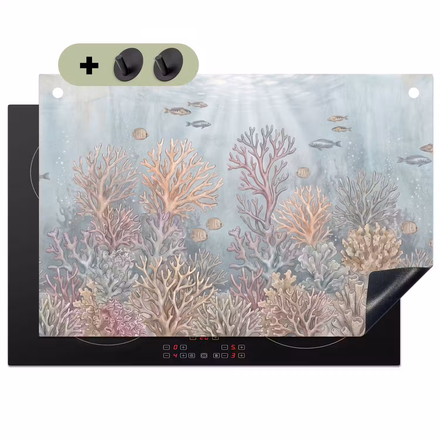 Vis - Koraal - Oceaan - Illustratie - Onderwater Inductie beschemer met haakjes klein -3d
