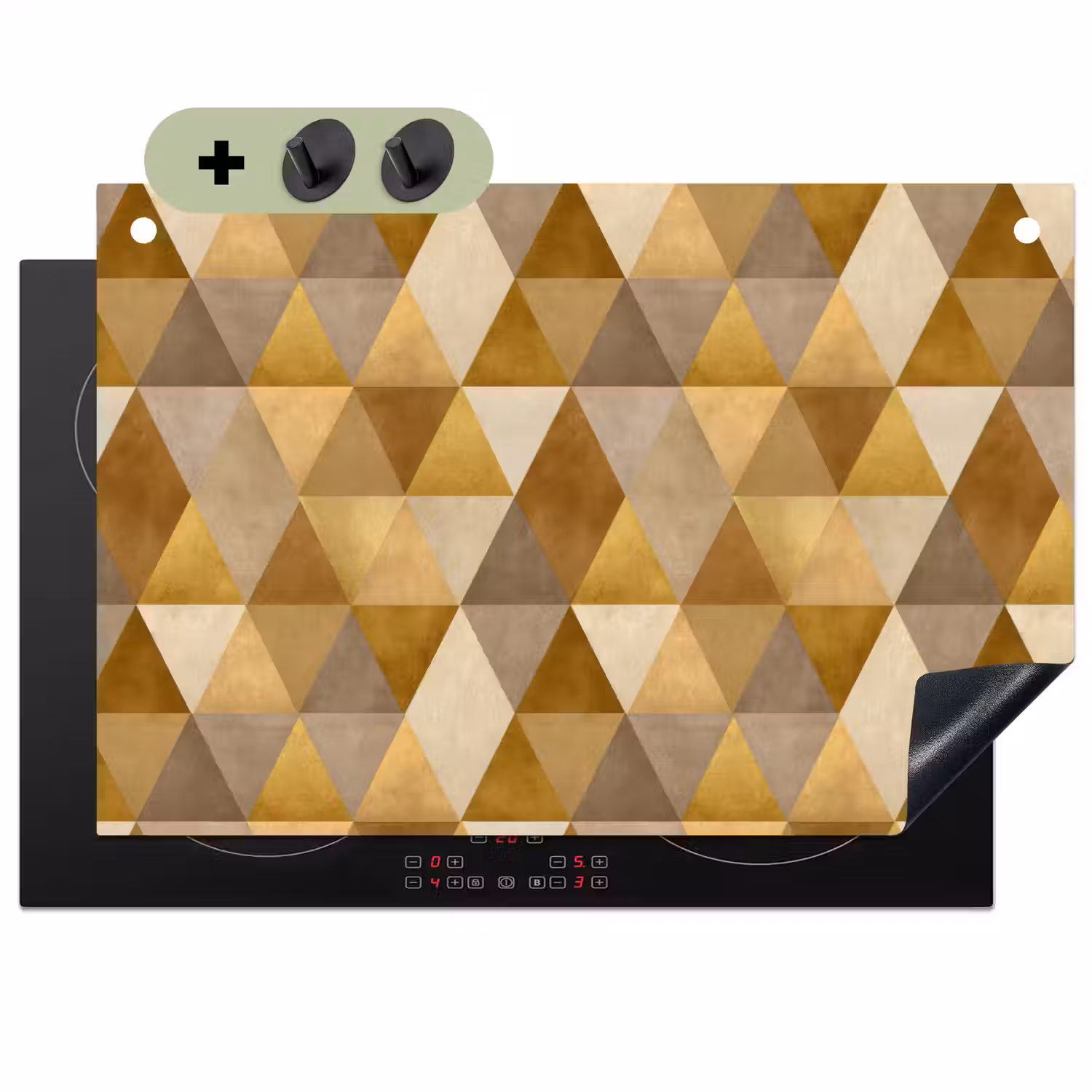 Geometrisch - Driehoek - Goud Inductie beschemer met haakjes klein 777 -3d