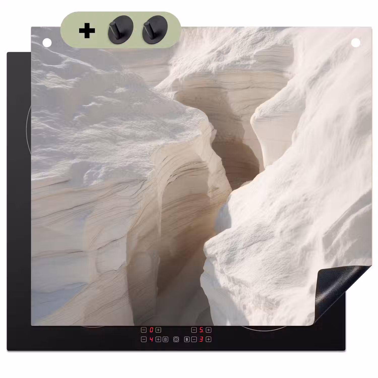 Kloof - Wit - Sneeuw Inductie beschemer met haakjes middel -3d