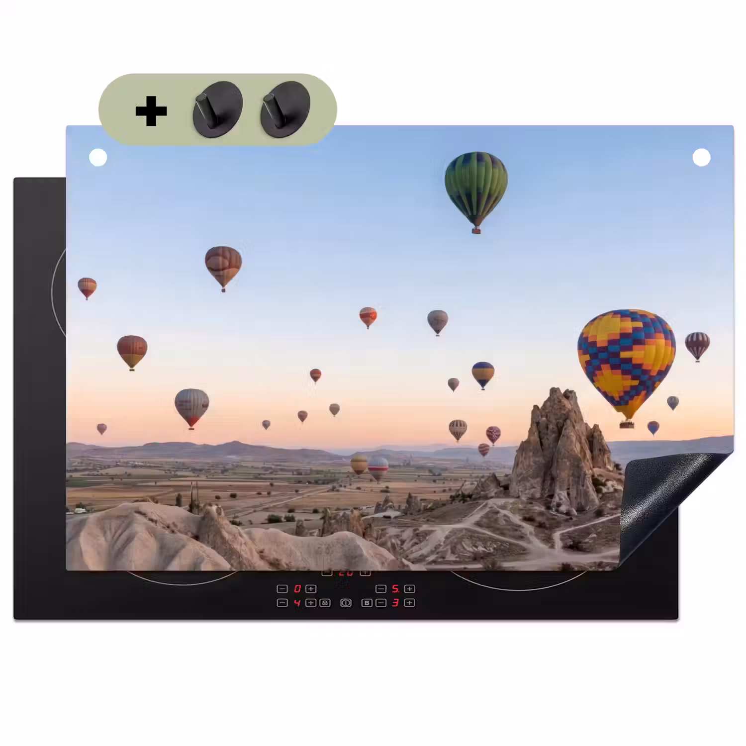 Luchtballonnen - Rotsen - Zonsopgang Inductie beschemer met haakjes klein -3d