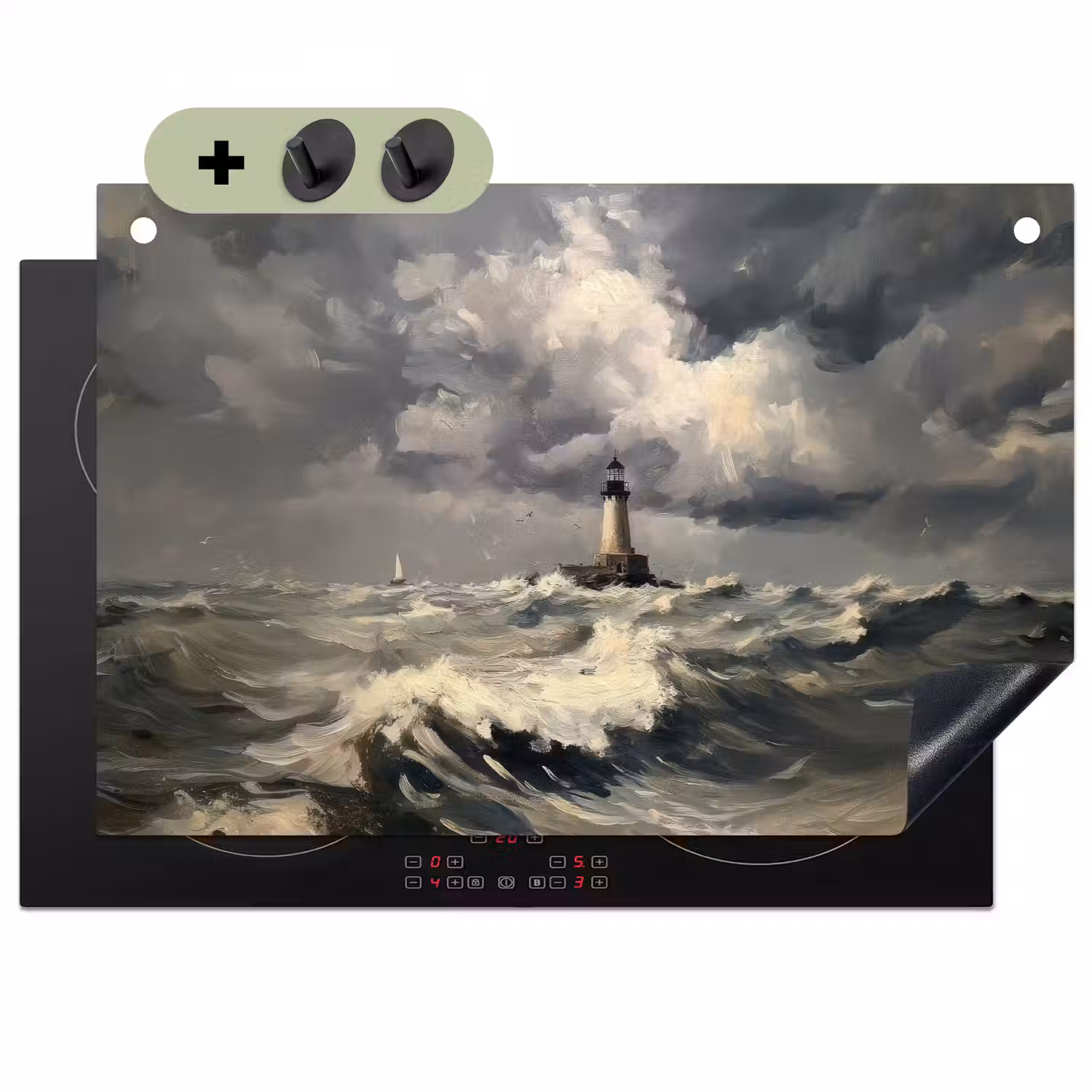 Vuurtoren - Golven - Storm Inductie beschemer met haakjes klein -3d