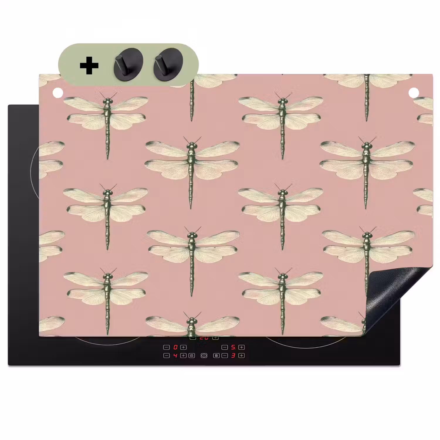 Lillibellen - Patroon - Roze Inductie beschemer met haakjes klein 777 -3d