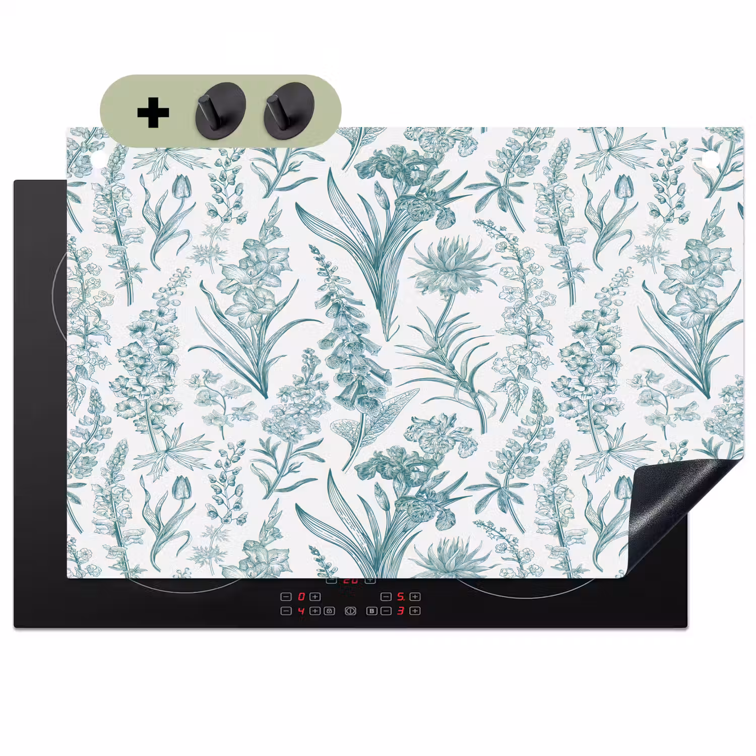 Lovely - Garden - Emerald Inductie beschemer met haakjes klein 777 -3d