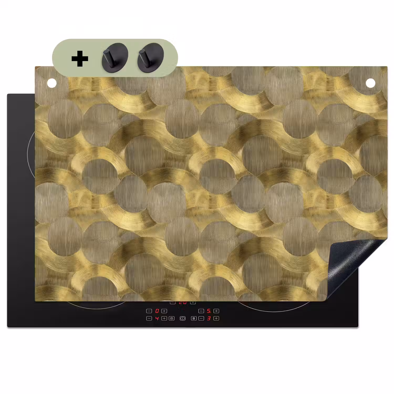 Modern - Geometrisch - Goud Inductie beschemer met haakjes klein 777 -3d