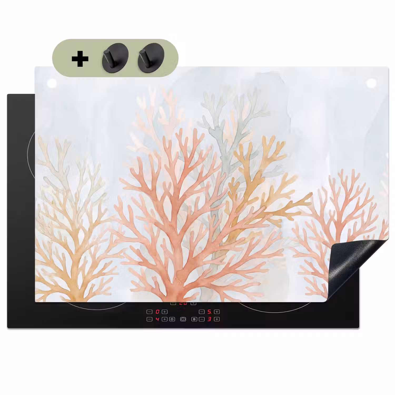Natuur - Abstract - Aquarel - Organisch - Warm Inductie beschemer met haakjes klein -3d