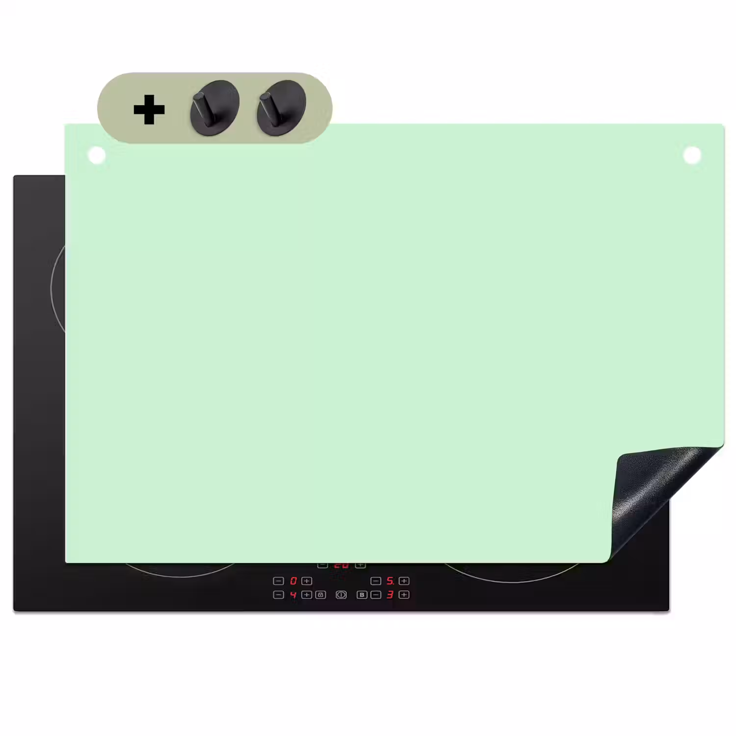 Pale - Mint - Groen Inductie beschemer met haakjes klein 777 -3d