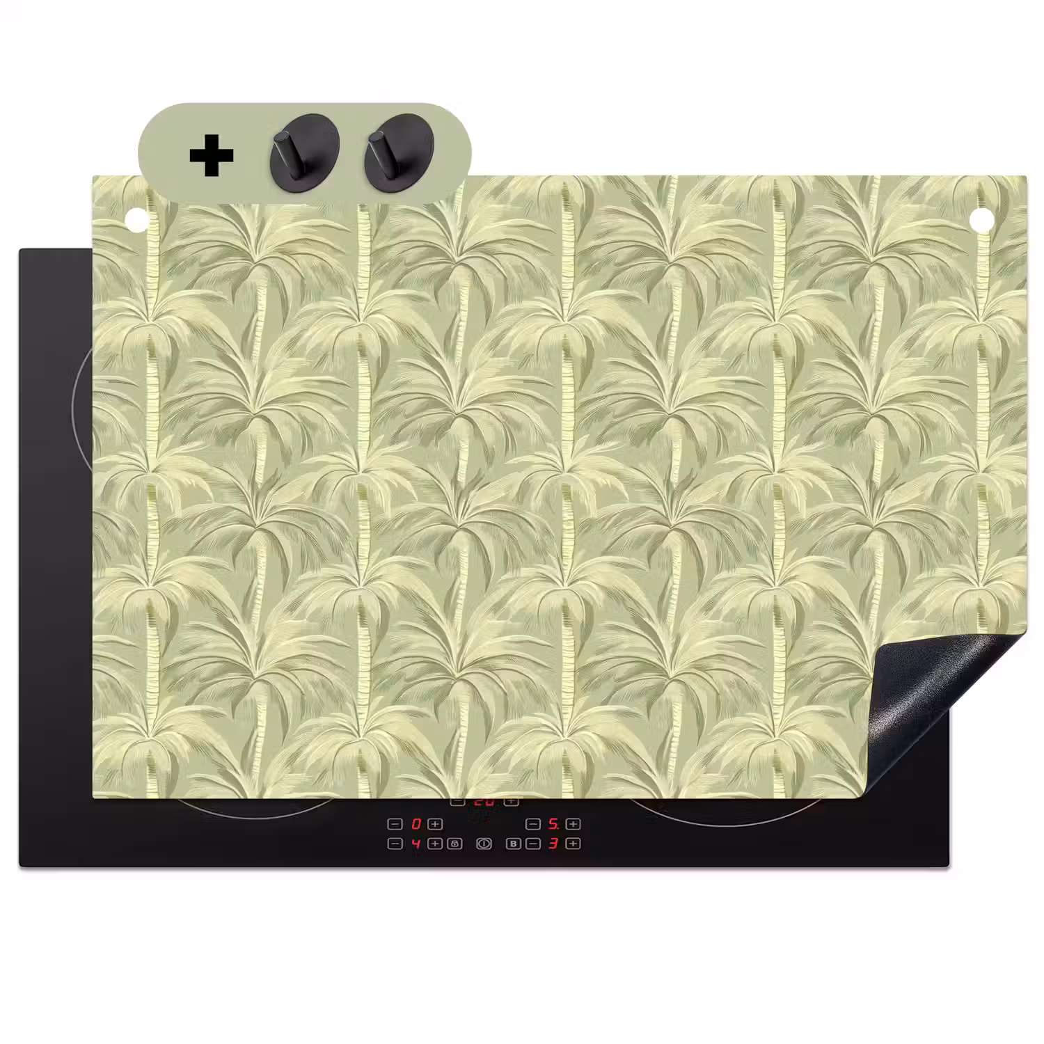 Palmwoud - Tropisch - Groen Inductie beschemer met haakjes klein 777 -3d