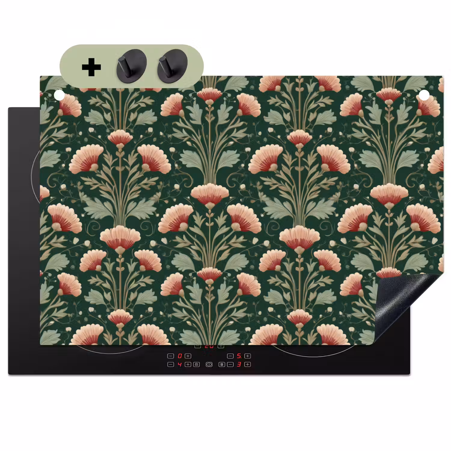 Patroon - Botanisch - Kleurrijk Inductie beschemer met haakjes klein 777 -3d