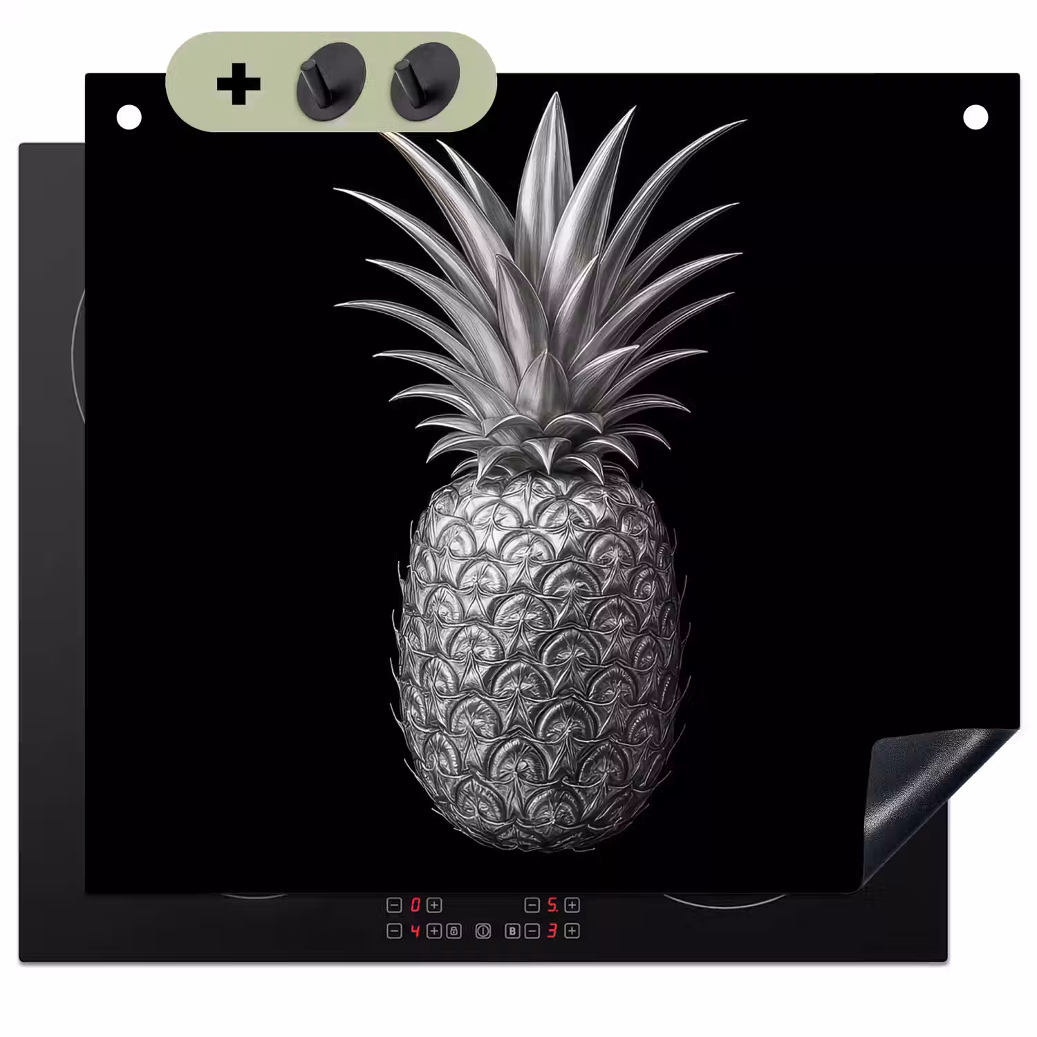 Ananas - Gedetailleerd - Bladeren Inductie beschemer met haakjes middel -3d