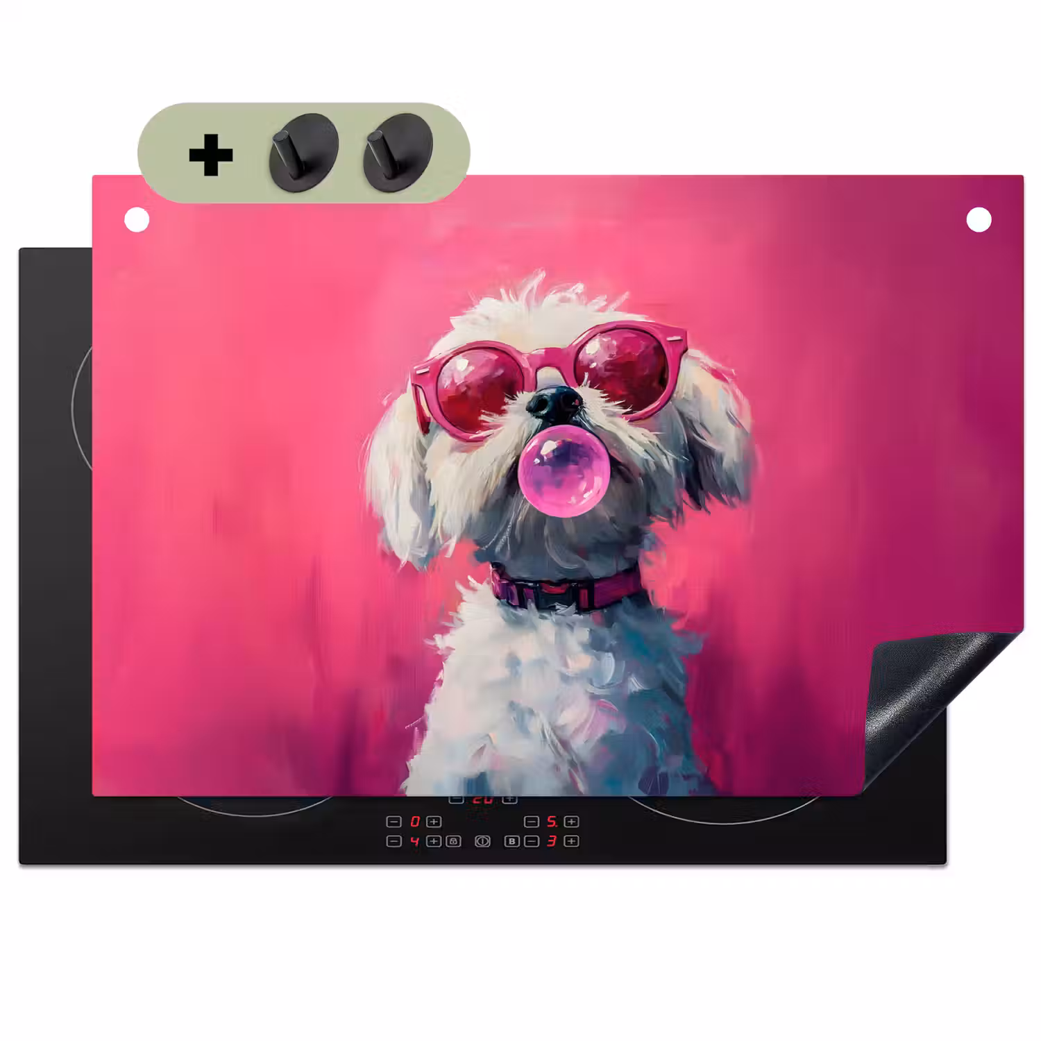 Pink - Hond - Bubbel Inductie beschemer met haakjes klein -3d