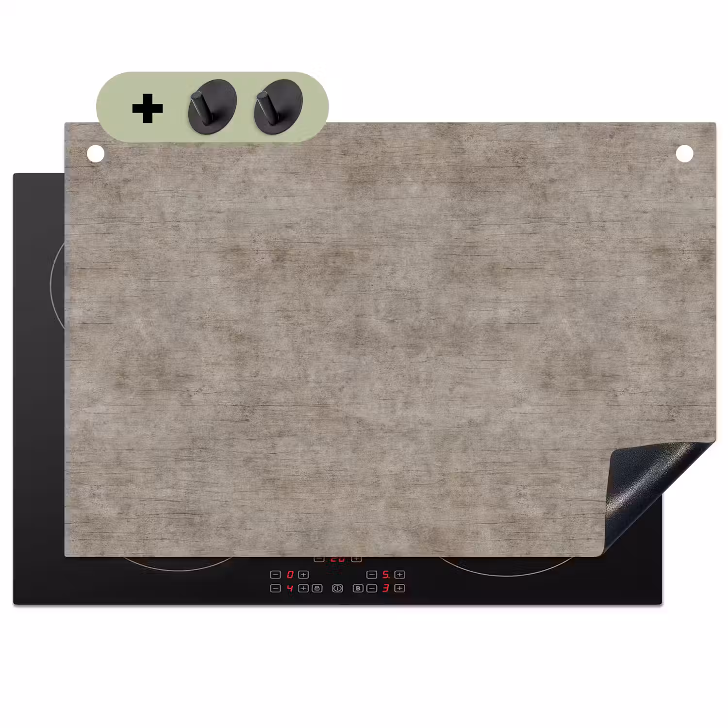 Retro - Beton - Patroon Inductie beschemer met haakjes klein 777 -3d