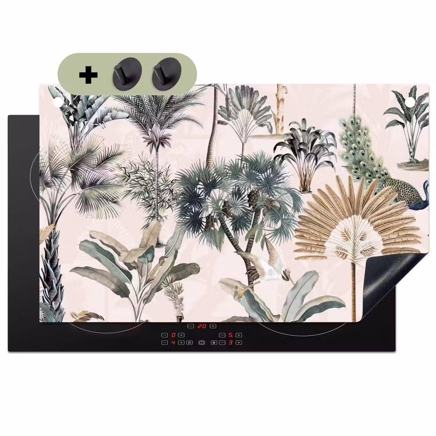 Retro - Jungle - Natuur - Dieren Inductie beschemer met haakjes klein -3d