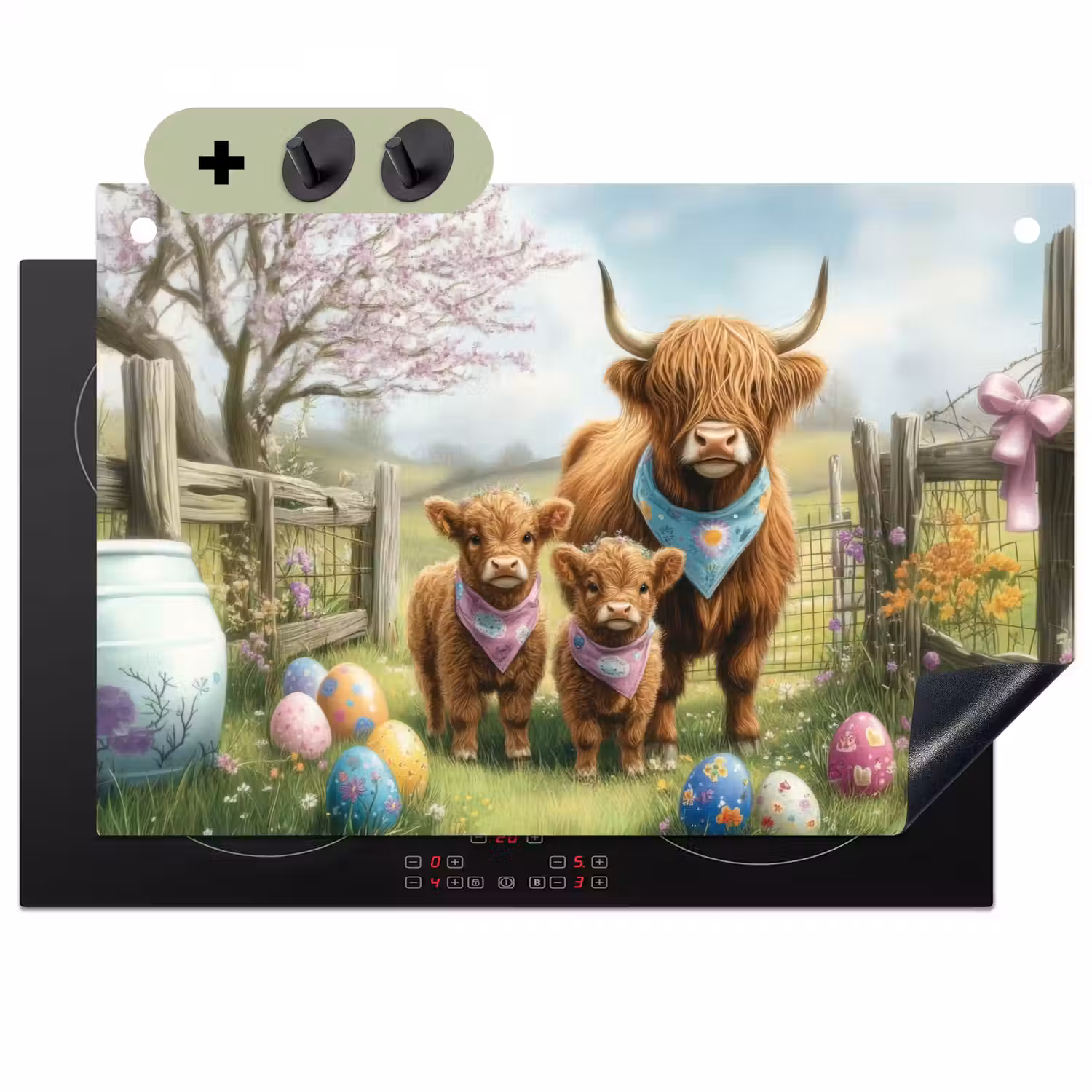 Schotsehooglanders - Paaseieren - Lente Inductie beschemer met haakjes klein -3d