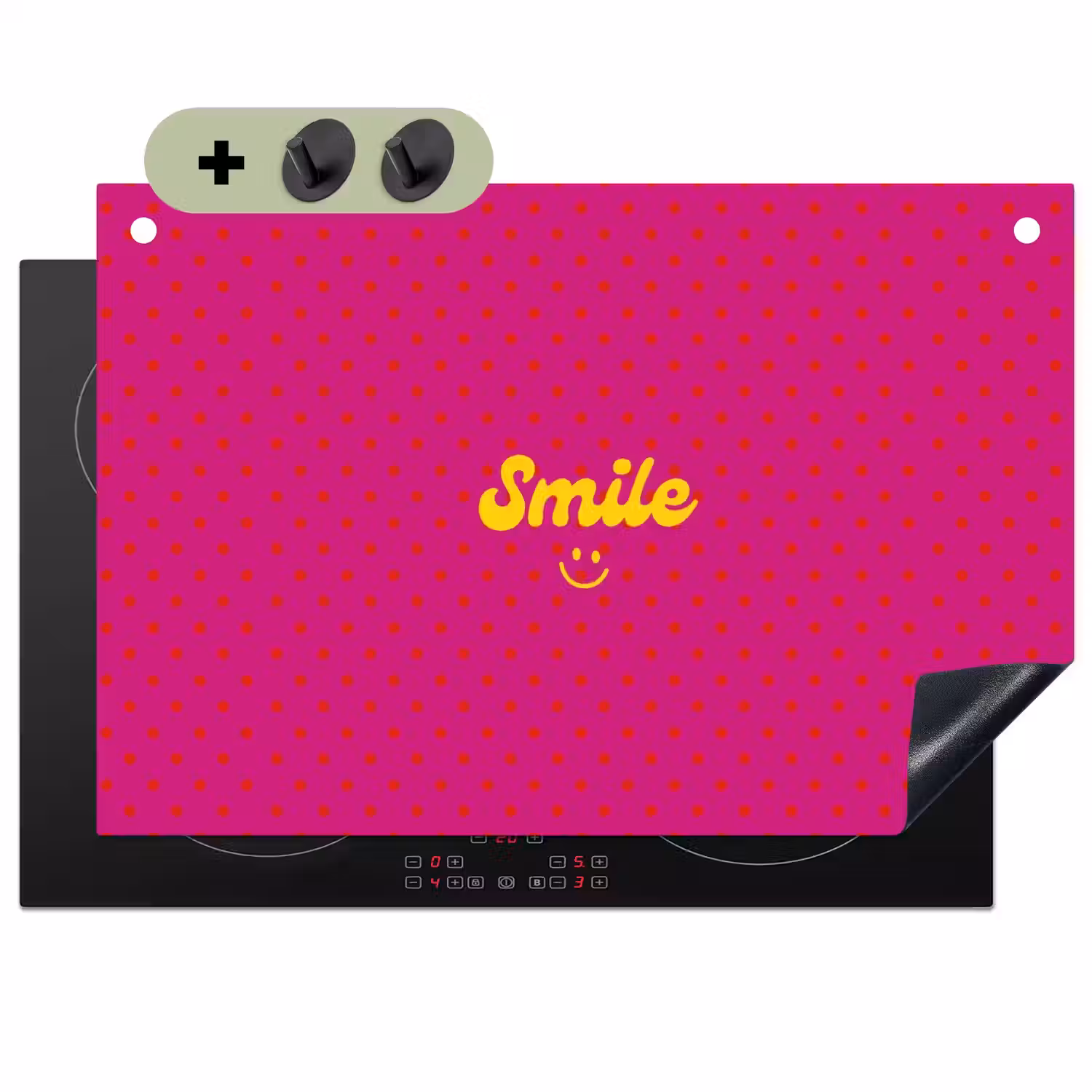 Smile - Stippen - Roze Inductie beschemer met haakjes klein -3d