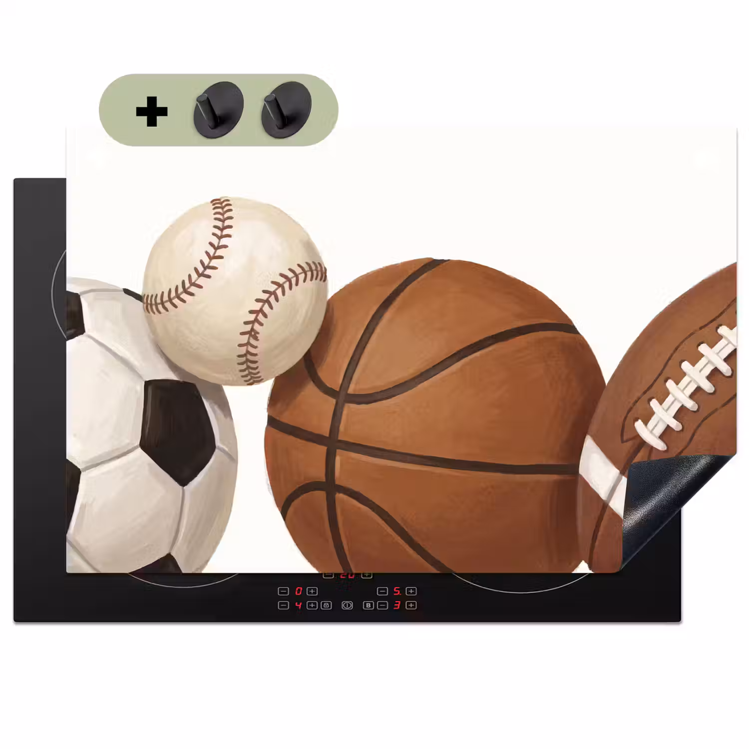 Sport - Ballen - Illustratie Inductie beschemer met haakjes klein -3d