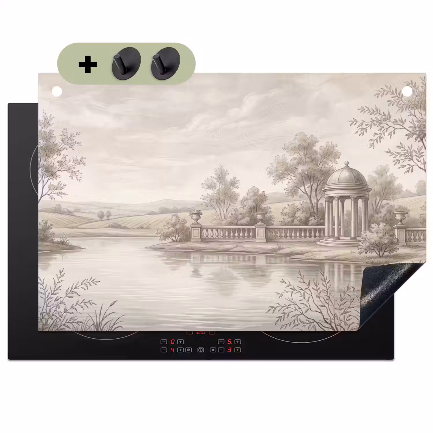 Terras - Water - Natuur - Landschap Inductie beschemer met haakjes klein -3d