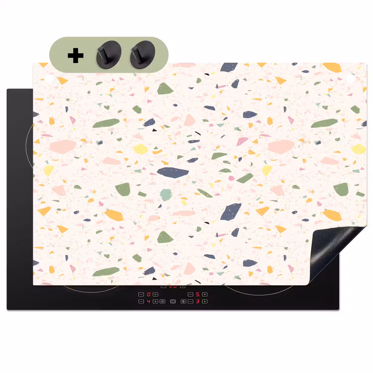 Terrazzo - Patroon - Kleurrijk - Festival Inductie beschemer met haakjes klein 777 -3d