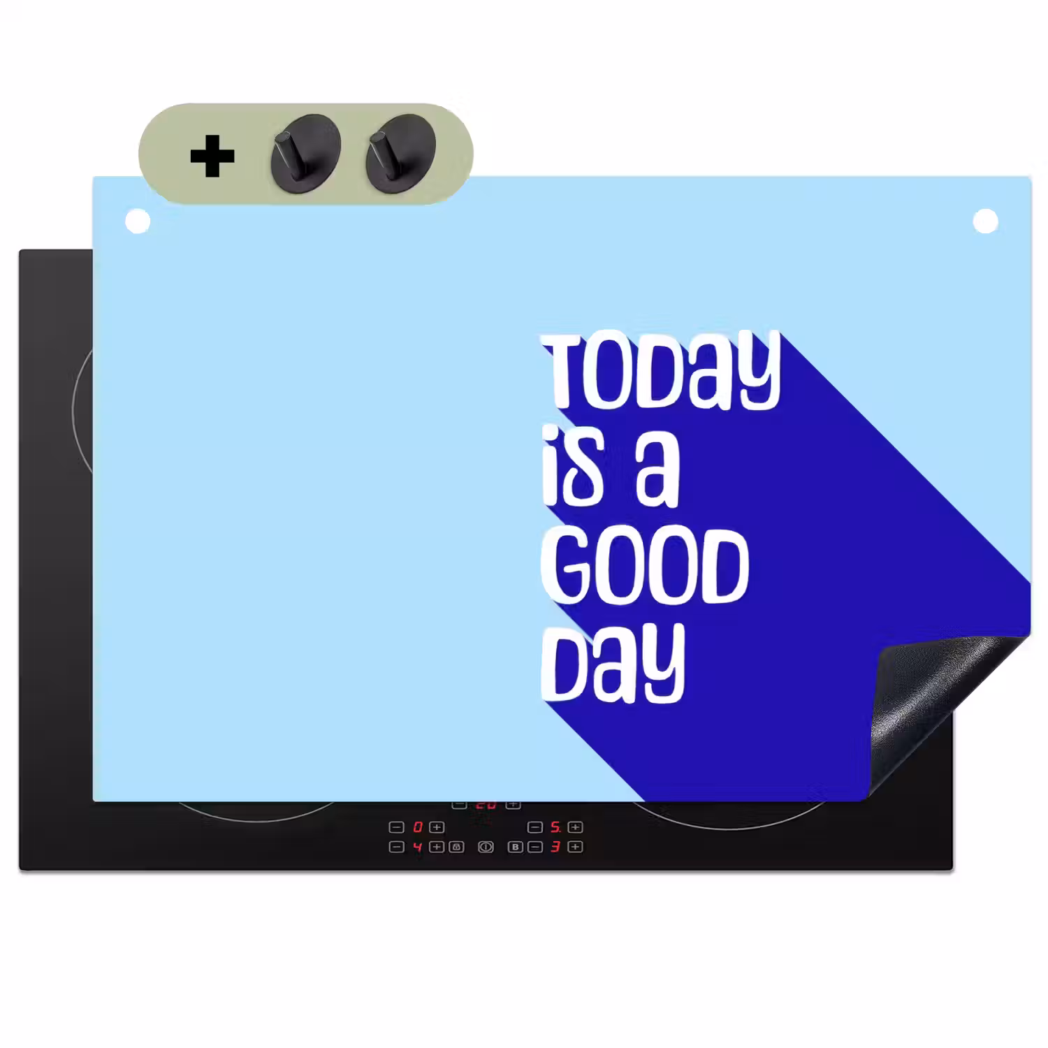 Today is a good day - Blauw - Schaduw Inductie beschemer met haakjes klein -3d