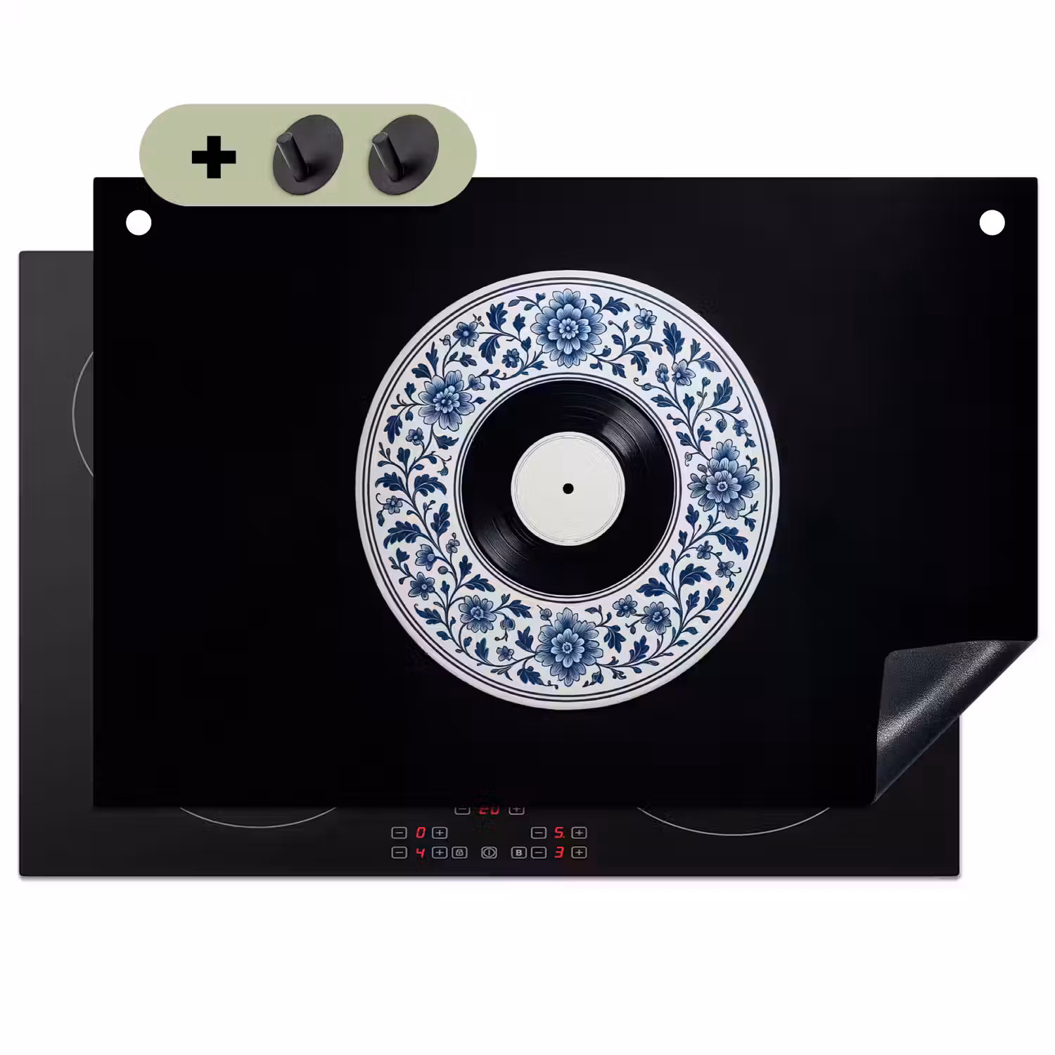 Vinyl - LP - Delfts Blauw - Muziek Inductie beschemer met haakjes klein -3d