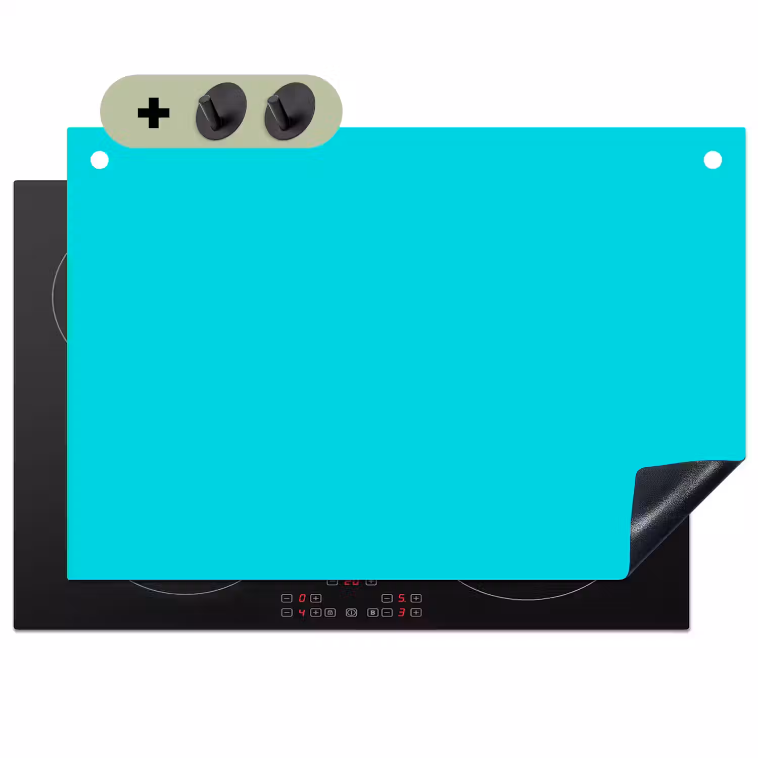 Vivid - Aquamarine - Turkoois Inductie beschemer met haakjes klein 777 -3d
